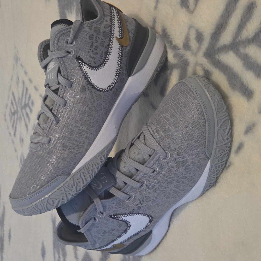 Nike Zoom LeBron Nxxt Gen "Wolf Grey/ Metallic Gold" colorway. Size 9.5